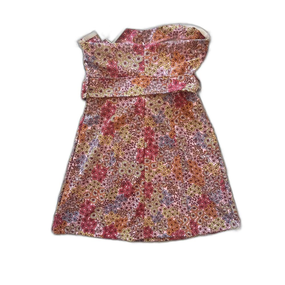 Strapless Pink Floral Belted Mini Dress NWT M Cottagecore Garden Party Spring - Picture 12 of 16